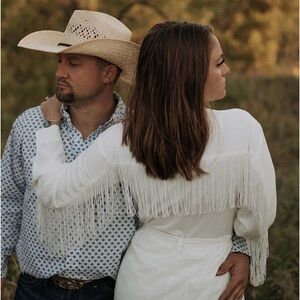 ✨fringe✨ western bride romper